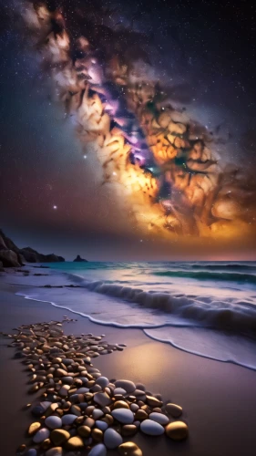 milky way,milkyway,the milky way,astronomy,colorful stars,starry night,galaxy collision,celestial phenomenon,colorful star scatters,night sky,beach landscape,the night sky,rainbow and stars,nightscape,seascape,dark beach,alien world,starry sky,alien planet,fantasy landscape,Photography,General,Natural