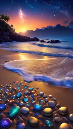 background with stones,beach glass,beach landscape,colorful stars,mermaid scales background,colorful star scatters,rocky beach,balanced pebbles,starfishes,beach scenery,beautiful beaches,beautiful beach,dream beach,mountain beach,full hd wallpaper,colored stones,water pearls,sea night,sea-shore,gemstones,Illustration,Realistic Fantasy,Realistic Fantasy 01