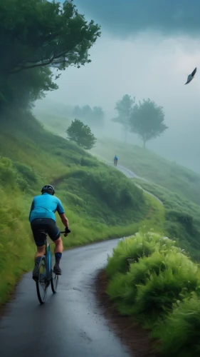 bicycling,cyclist,bicycle ride,artistic cycling,road cycling,cross-country cycling,road bicycle,cycling,mountain bike,mountain biking,bicycle riding,bicycle,biking,bicycle path,downhill mountain biking,uphill,singletrack,cross country cycling,foggy landscape,cyclists,Photography,General,Fantasy