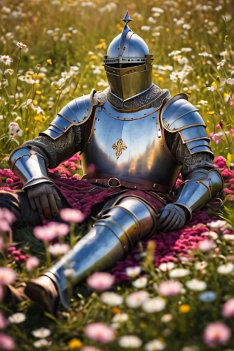 knight armor,aaa,field of flowers,armour,aa,joan of arc,knight tent,wall,knight festival,armored animal,knight,blooming field,heavy armour,armor,tanacetum balsamita,armored,flowers field,medieval,cleanup,tickseed