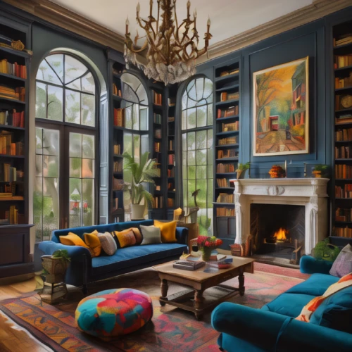 bookshelves,sitting room,reading room,great room,livingroom,living room,fireplaces,book wall,interior design,bookcase,ornate room,luxury home interior,interiors,fire place,athenaeum,apartment lounge,family room,billiard room,interior decor,brownstone,Photography,General,Natural