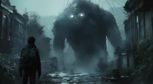 encounter,the ghost,ghosts,mist,sci fiction illustration,outbreak,the fog,concept art,game illustration,wither,supernatural creature,ghost,halloween ghosts,walking man,veil fog,the wanderer,the pollution,world digital painting,residents,stroll