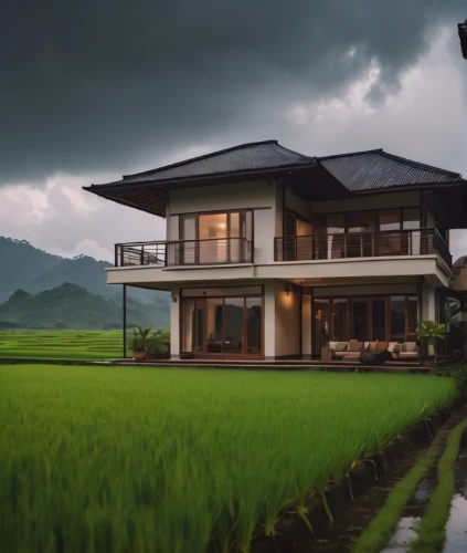 ricefield,home landscape,the rice field,rice fields,rice field,beautiful home,paddy field,lonely house,rice paddies,rice terrace,house in mountains,farm house,traditional house,modern house,house in the mountains,roof landscape,asian architecture,small house,kerala,house with lake,Photography,General,Cinematic