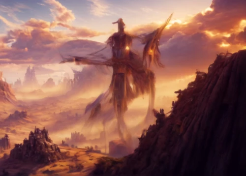 fantasy landscape,fantasy picture,heroic fantasy,fantasy art,guards of the canyon,the spirit of the mountains,horn of amaltheia,harp of falcon eastern,yellow mountains,3d fantasy,background image,valley of desolation,fairies aloft,uriel,world digital painting,heaven gate,fallen giants valley,shamanism,aerial landscape,arcanum