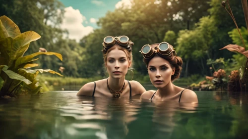 photoshop manipulation,image manipulation,pond lenses,photo manipulation,digital compositing,photomanipulation,thermal spring,underwater background,aquatic plants,vintage girls,retro pin up girls,swimming people,vintage man and woman,water plants,retro women,water smartweed,pin-up girls,fantasy picture,adam and eve,under the water,Photography,General,Cinematic