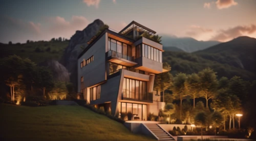cubic house,house in mountains,house in the mountains,eco hotel,cube stilt houses,eco-construction,timber house,modern house,modern architecture,3d rendering,wooden house,chalet,smart house,hanging houses,cube house,dunes house,frame house,inverted cottage,house in the forest,building valley