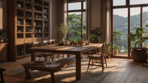 wooden windows,breakfast room,dining room,dining table,dining room table,kitchen design,kitchen & dining room table,an apartment,kitchen interior,study room,tile kitchen,kitchen table,wooden table,breakfast table,chefs kitchen,apartment,the kitchen,shared apartment,livingroom,3d rendering,Photography,General,Natural