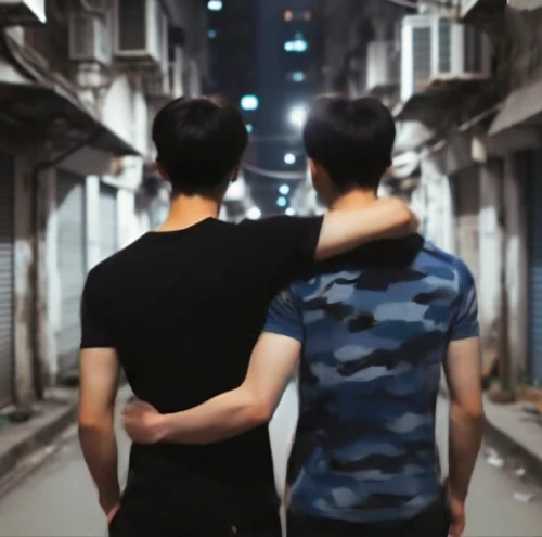 hand in hand,gay love,gay couple,see you again,physical distance,superfruit,into each other,yun niang fresh in mind,couple,couple - relationship,distance,connective back,two friends,brotherhood,nước chấm,duo,baguazhang,bonded,markler,kowloon city