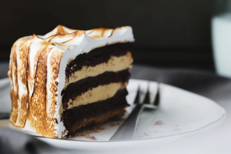 a plate of cake with a fork on it