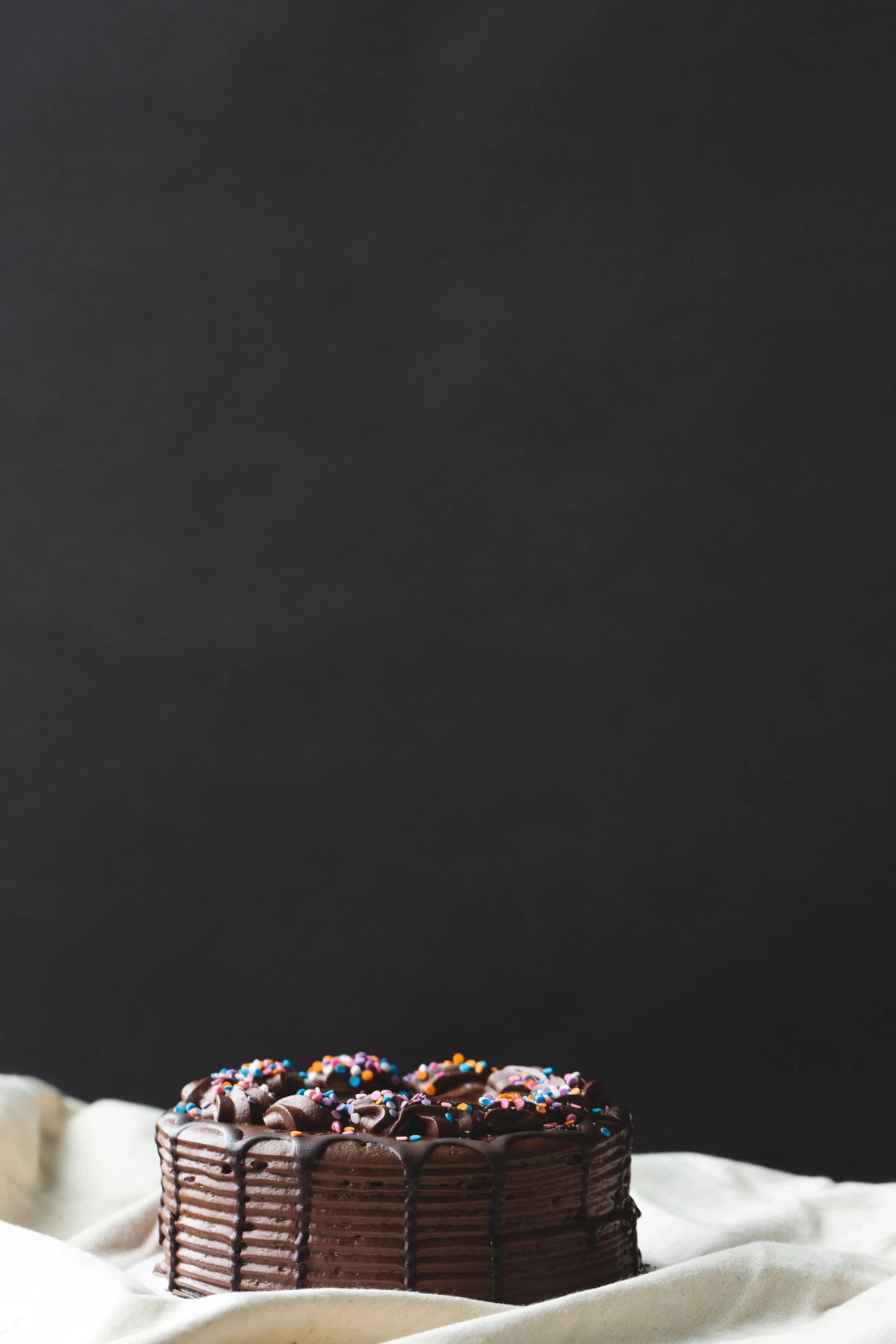 a small chocolate cake on top of a plate