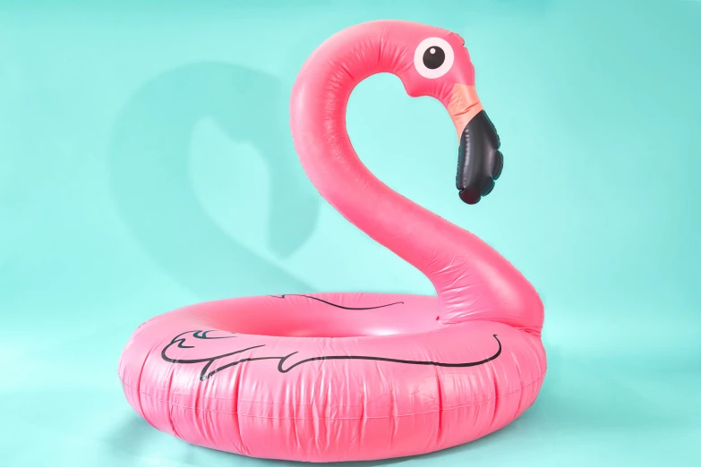 an flamingo in the pool is a swimming float