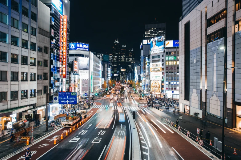 long exposure pography of city streets at night