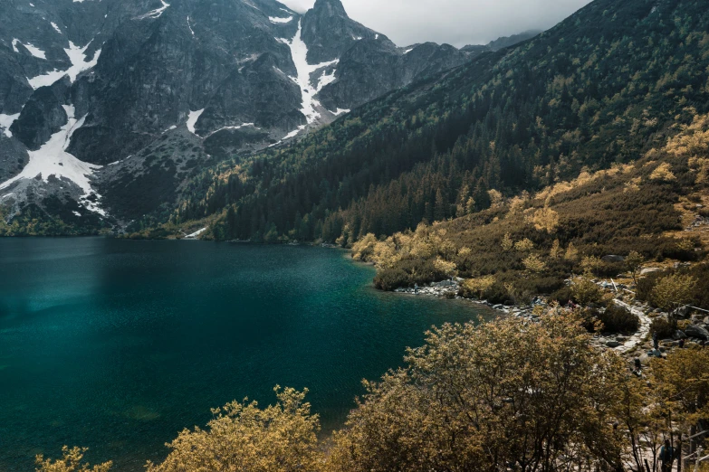 this po depicts the mountains in the distance as a lake on the side