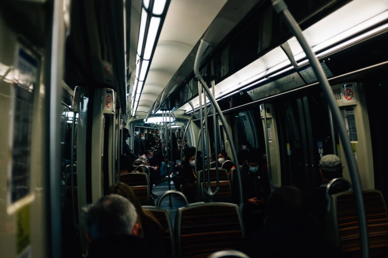 the empty subway car on the crowded commuter train