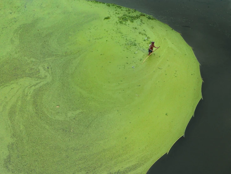 there is a person riding a board in the water