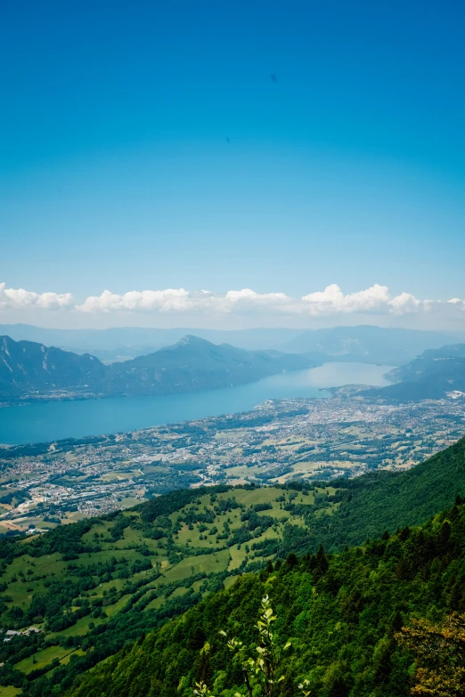 a scenic view looking down on the bay from a high hill