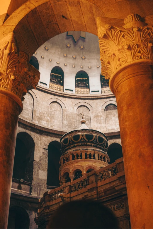 inside of an old cathedral that has very ornate details