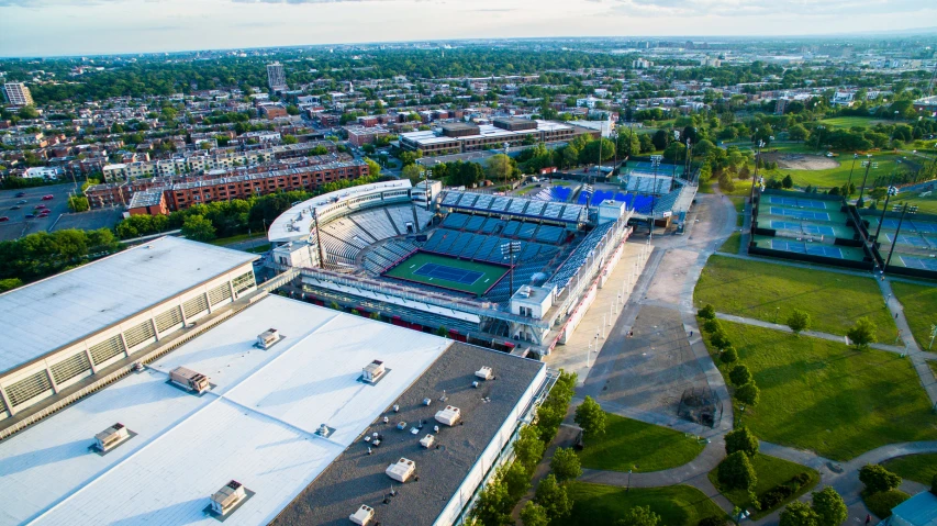 the view of the sports facility from the air