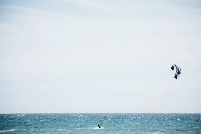 someone para - surfing on the ocean in a bright sunny day