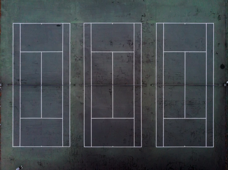 a view of a tennis court from above