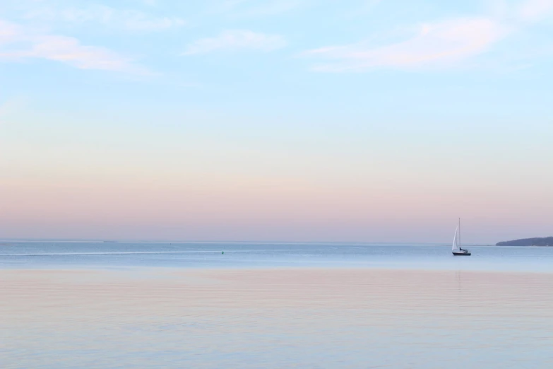 sail boats are on the ocean with blue sky