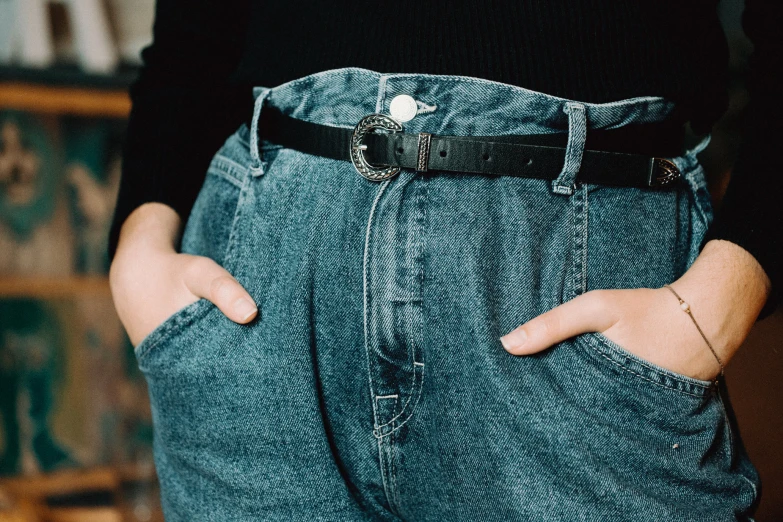the belted jeans are made from high quality fabric
