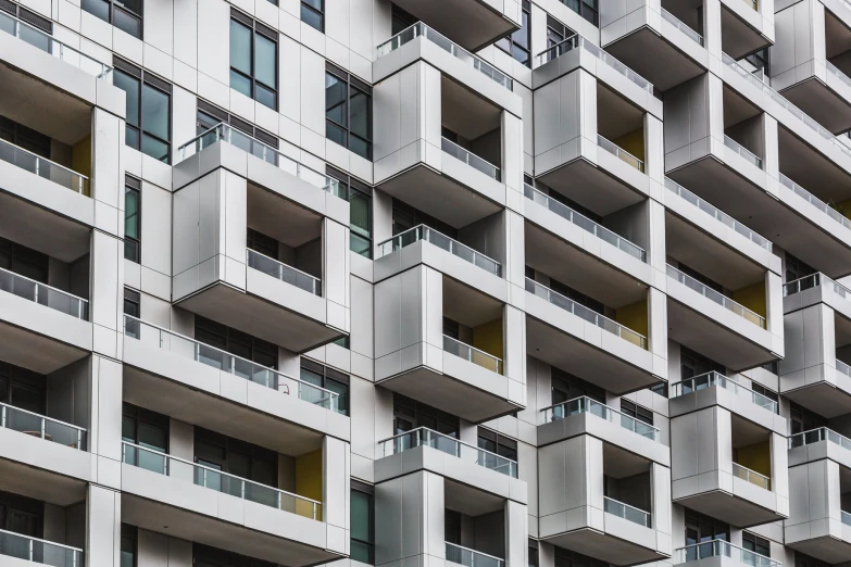 a building made up of different sized windows