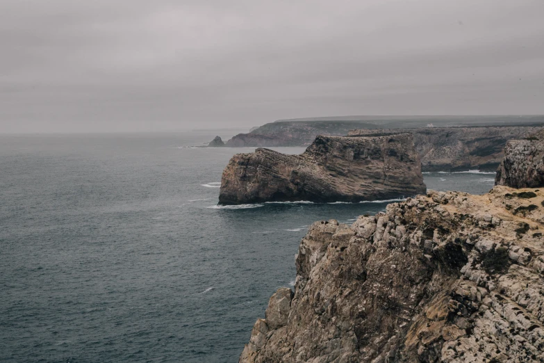 view over the ocean with two large rocks