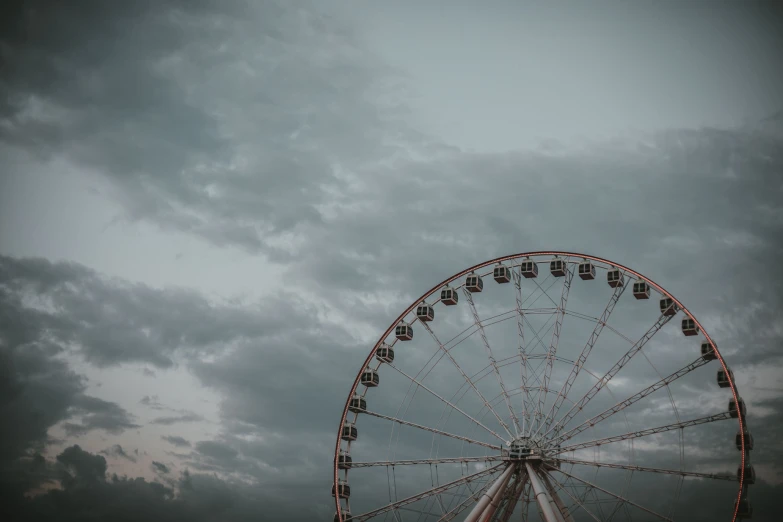 the big wheel ferris wheel on a stormy day