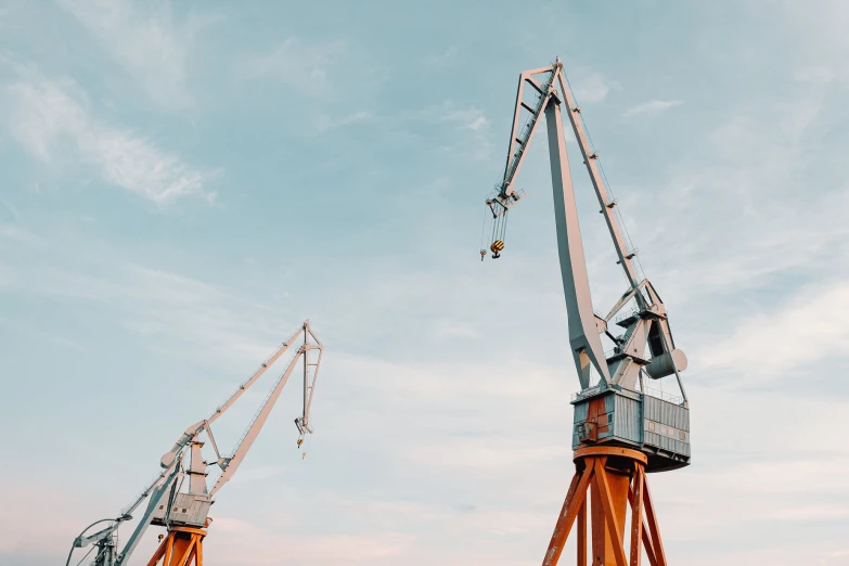 a crane is being lifted into the air