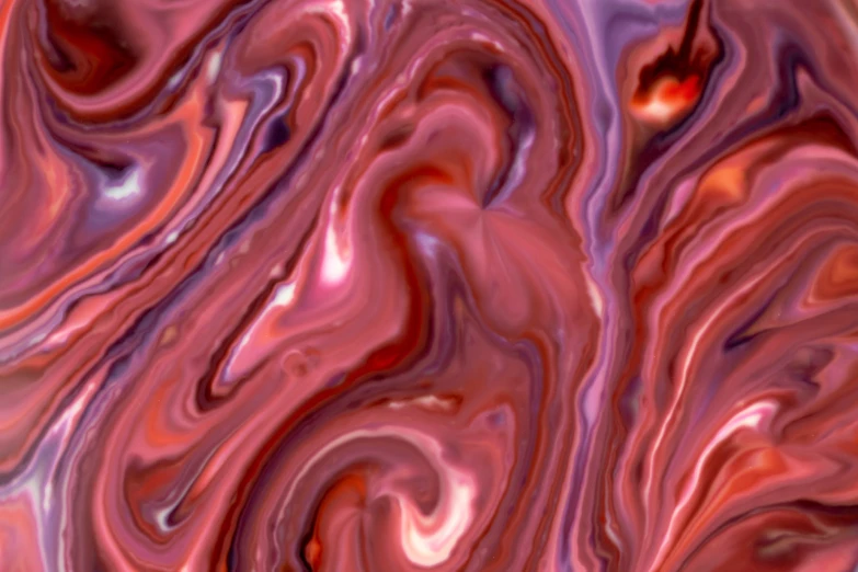 a colorful image with wavy purple paint strokes
