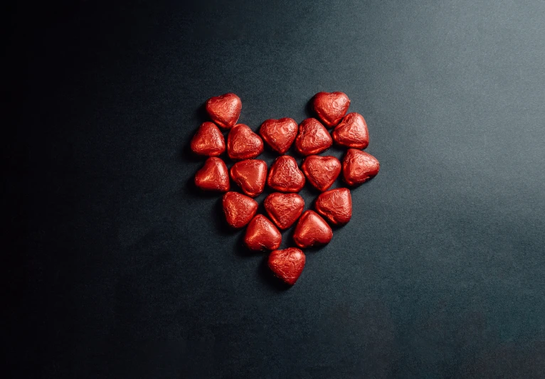 a close up of some type of chocolate heart shaped