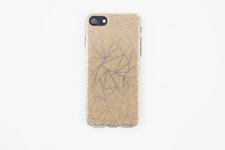 a gold iphone case on a white background