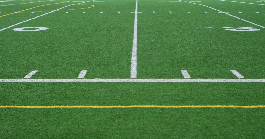 a view from the top of an artificial football field