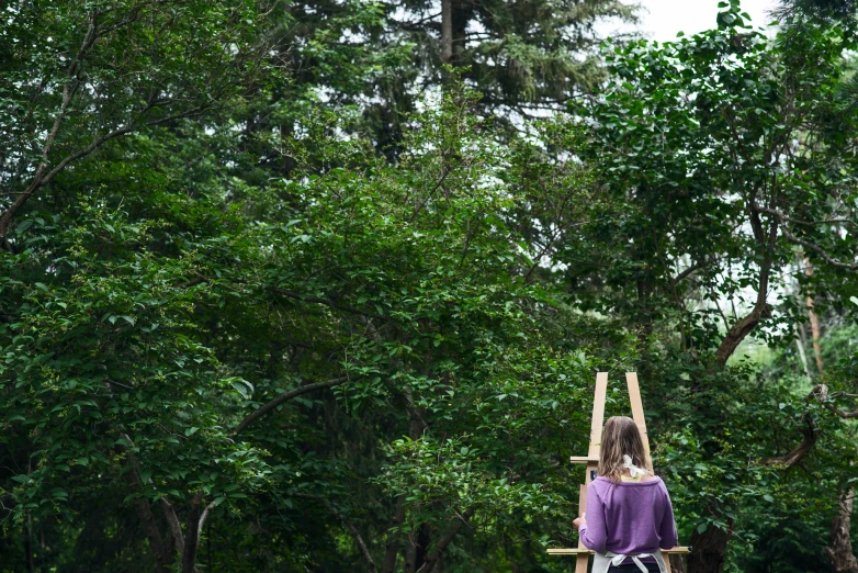 a person on a bench in the grass