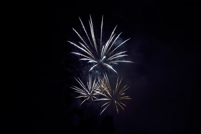 a fireworks is lit up by the night sky