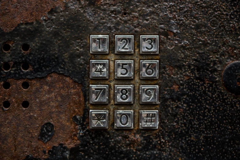 the number thirteen, six, nine and seven are made from metal stamp