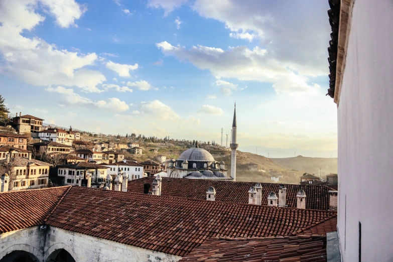 a few buildings that are on a hill