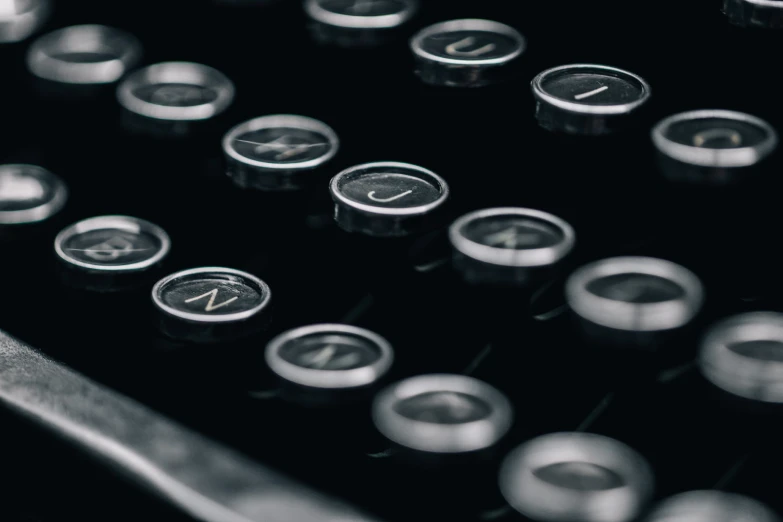 a black and white po of old fashioned typewriter