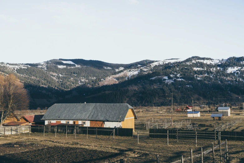 the farm on the farm land is empty of people