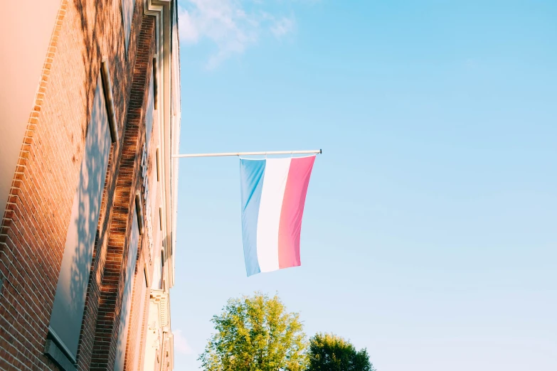 an image of the flag fluttering on the sky