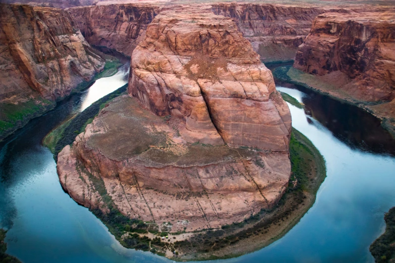 an aerial s shows a river and some rocks