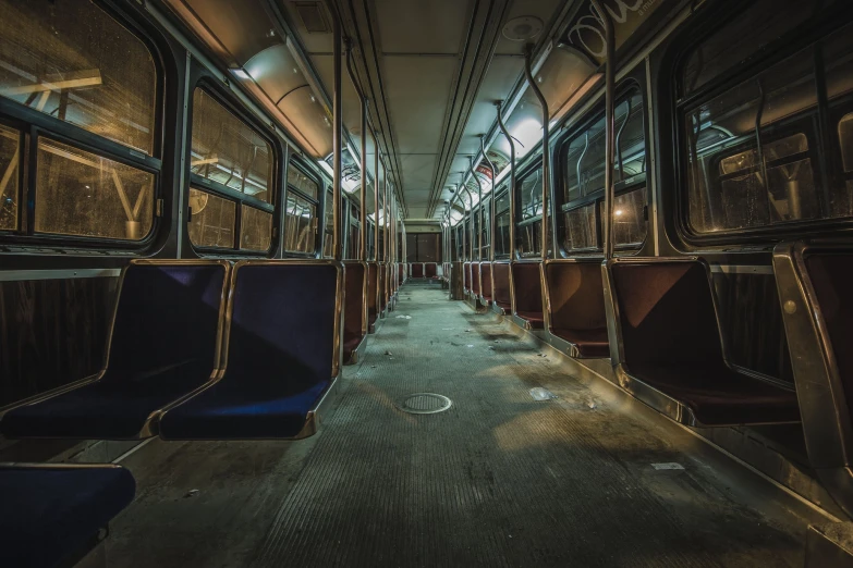 an empty and empty train car is shown