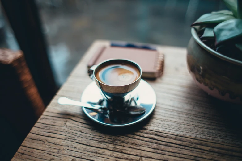 a coffee cup is sitting on a saucer