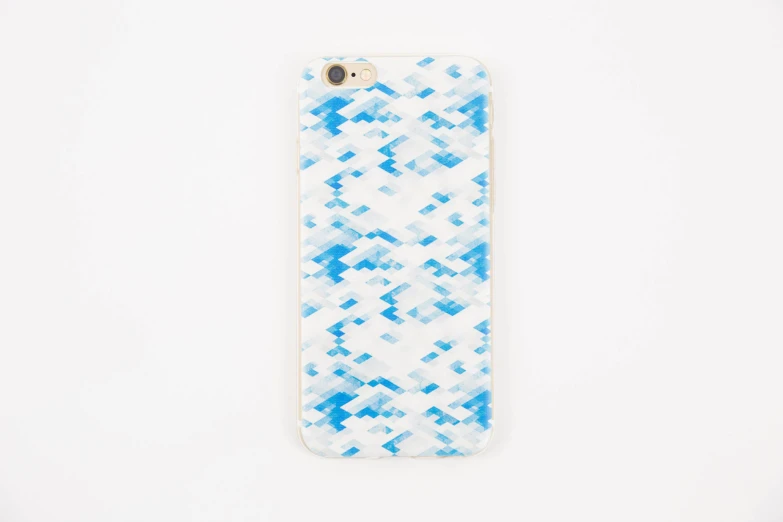 iphone case made with blue and white squares