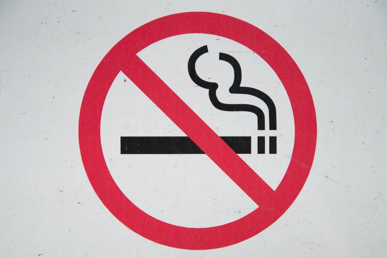 a sign prohibiting smoking is displayed on the side of a wall