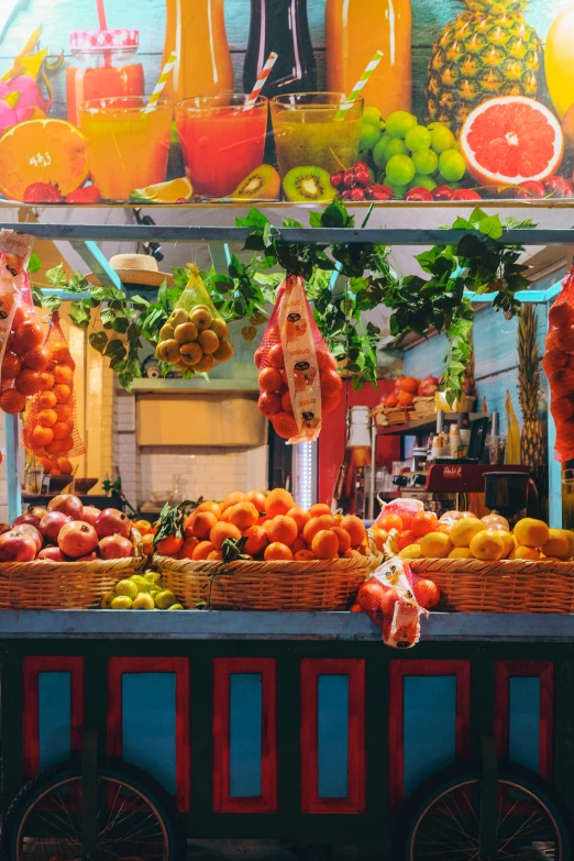 the produce market is loaded with fresh fruit and vegetables