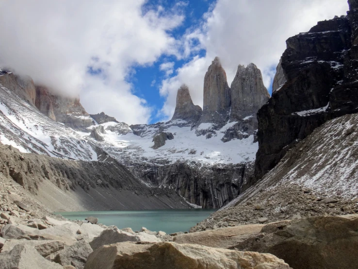 an image of a snow covered mountain landscape