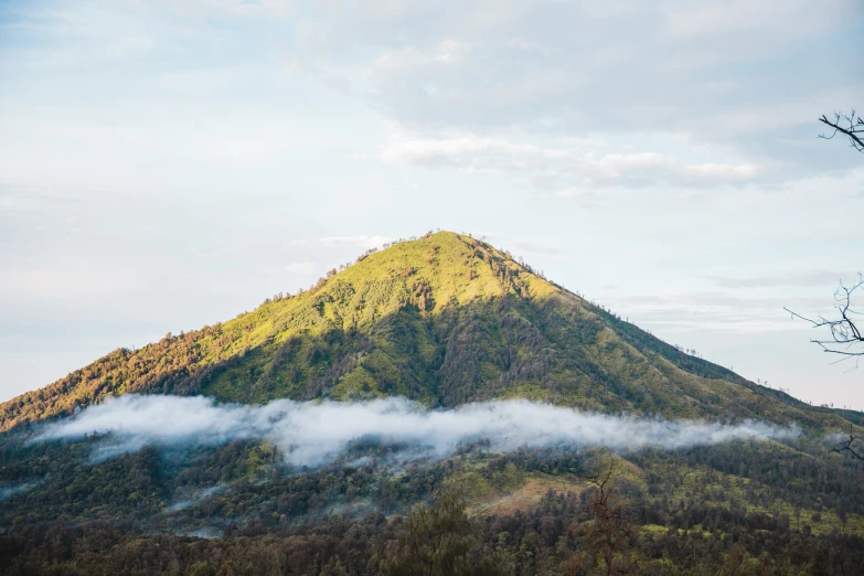 an image of a mountain view with clouds coming up