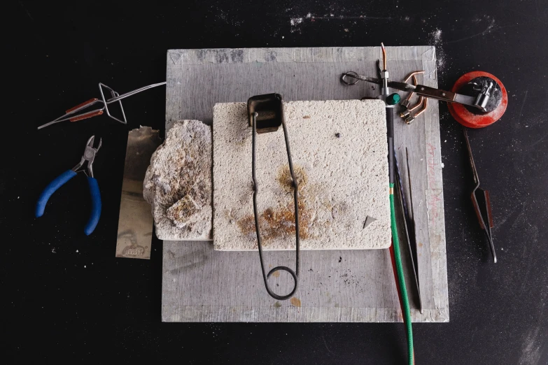 a pile of old items laid out on a table